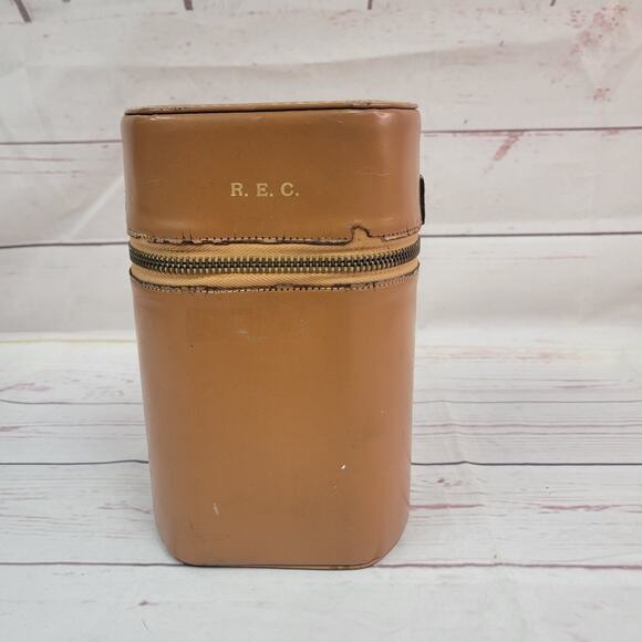 Vintage Travel Bar Set 2 Flask Portable Pub by AHS Germany 6 Shot Glasses - Picture 13 of 15